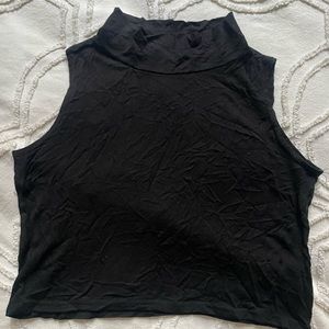Racer back mock collar crop top
